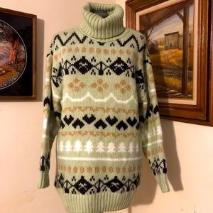 Anthropologie Oversized Christmas Tree Sweater